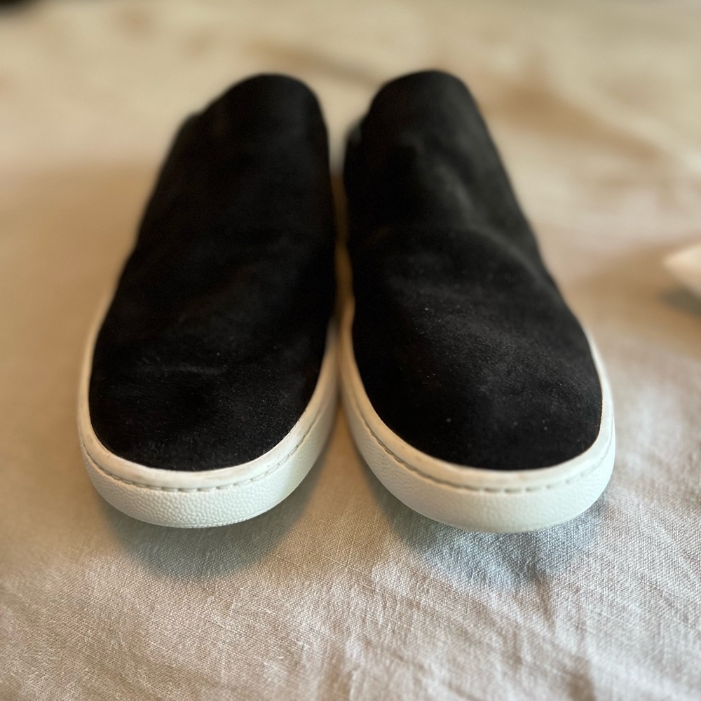 VINCE Black Suede Slip-On Sneakers
